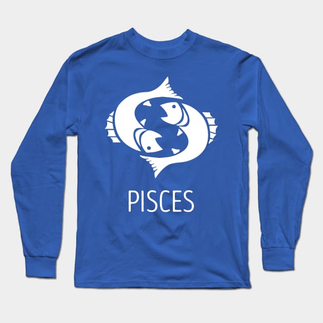 Astrological Zodiac Tee Shirts - Pisces the Fish Long Sleeve T-Shirt by Nonstop Shirts